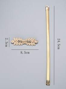 1pc Leaf Shaped Curtain Tieback, Gold Aluminum Alloy Curtain Buckle For Home Decor Gifts Birthday Graduation - Gold - View 3
