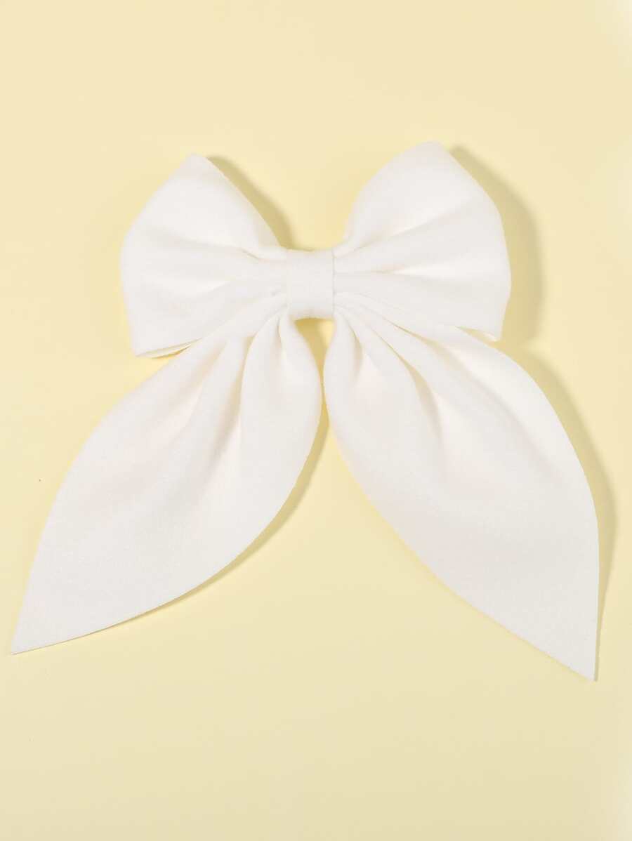 bilicaca 小女童蝴蝶結裝飾鴨嘴夾 - 白色 - 查看 1
