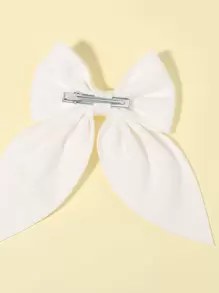 bilicaca 小女童蝴蝶結裝飾鴨嘴夾 - 白色 - 查看 3