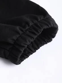 Manfinity Homme 男士椰子树和标语图案短袖 T 恤和抽绳腰运动裤，外出 - 彩色 - 查看 7