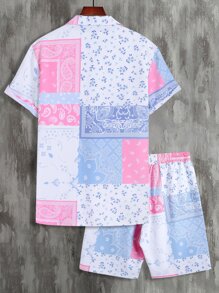 Manfinity RSRT Men Random Paisley Scarf Print Shirt & Shorts Without Tee