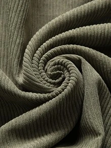 Manfinity Homme 寬鬆版型男士teddy衬里拼接细节拉链夹克 - 軍綠色 - 查看 4