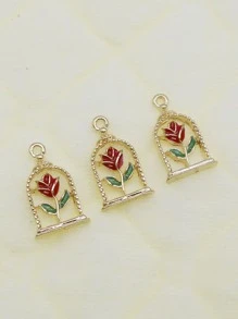 5入組花朵裝飾DIY吊墜 - 彩色 - 查看 2