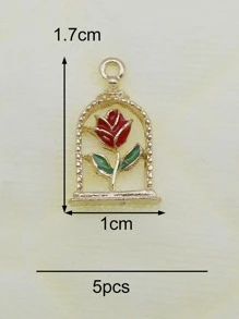 5入組花朵裝飾DIY吊墜 - 彩色 - 查看 4