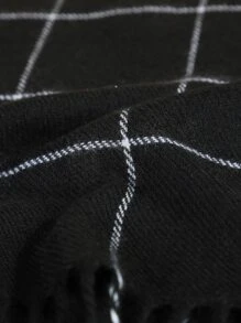 Khăn quàng cổ nữ Sọc ca rô Cổ điển Đường phố - màu đen - Xem 4