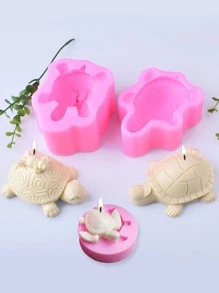 1 Khuôn Silicon, Thiết Kế Con Rùa Ngộ Nghĩnh Tự Làm Khuôn Silicon Cho DIY - Hồng - Xem 1