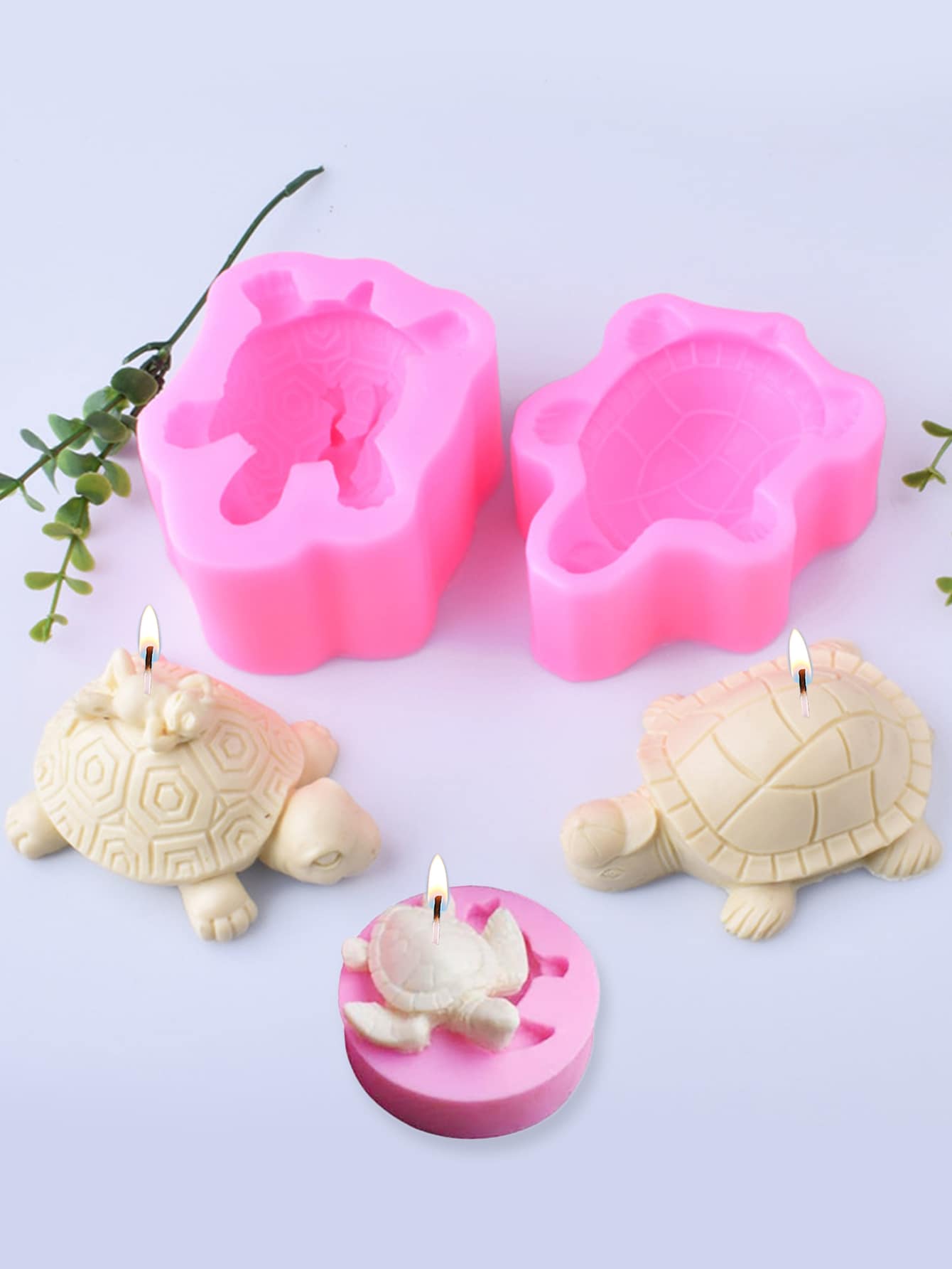 1 Khuôn Silicon, Thiết Kế Con Rùa Ngộ Nghĩnh Tự Làm Khuôn Silicon Cho DIY - Hồng - Xem 1