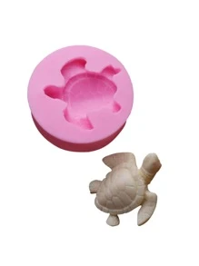 1 Khuôn Silicon, Thiết Kế Con Rùa Ngộ Nghĩnh Tự Làm Khuôn Silicon Cho DIY - Hồng - Xem 2