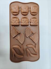 1 cái Khuôn Sôcôla Thiết Kế Quạt & Túi - màu nâu - Xem 1