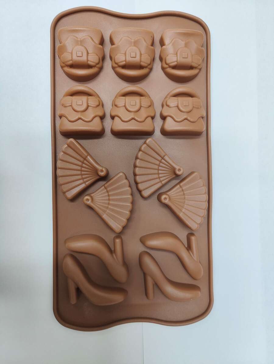 1 cái Khuôn Sôcôla Thiết Kế Quạt & Túi - màu nâu - Xem 1