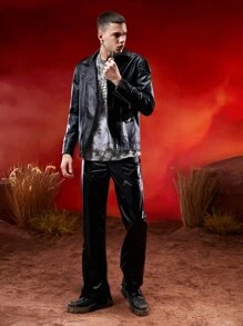 Game of Thrones X SHEIN Men Tie Dye Letter Graphic Tee - Multicolor - View 6