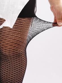 Solid Plus Size Fishnet Tights