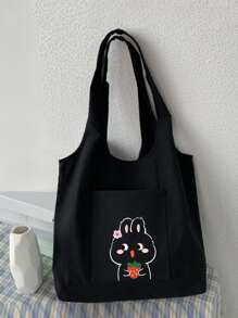 Túi đi học có họa tiết thỏ Túi đi học dành cho sinh viên mới tốt nghiệp, cô gái tuổi teen, sinh viên năm nhất, sinh viên năm hai, trường trung học cơ sở và trung học phổ thông, trường đại học và trung học phổ thông, hoàn hảo cho các hoạt động ngoài trời, du lịch và quay lại trường học - màu đen - Xem 1