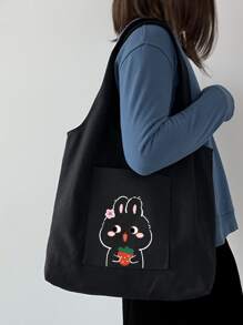 Túi đi học có họa tiết thỏ Túi đi học dành cho sinh viên mới tốt nghiệp, cô gái tuổi teen, sinh viên năm nhất, sinh viên năm hai, trường trung học cơ sở và trung học phổ thông, trường đại học và trung học phổ thông, hoàn hảo cho các hoạt động ngoài trời, du lịch và quay lại trường học - màu đen - Xem 3