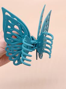1入優質大型蝴蝶造型髮夾，浪漫簡約設計，適用於日常風格，可作為禮物，女士髮飾 - 藏蓝色 - 查看 5