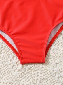 女婴西瓜印花荷叶边沙滩装夏季海滩装