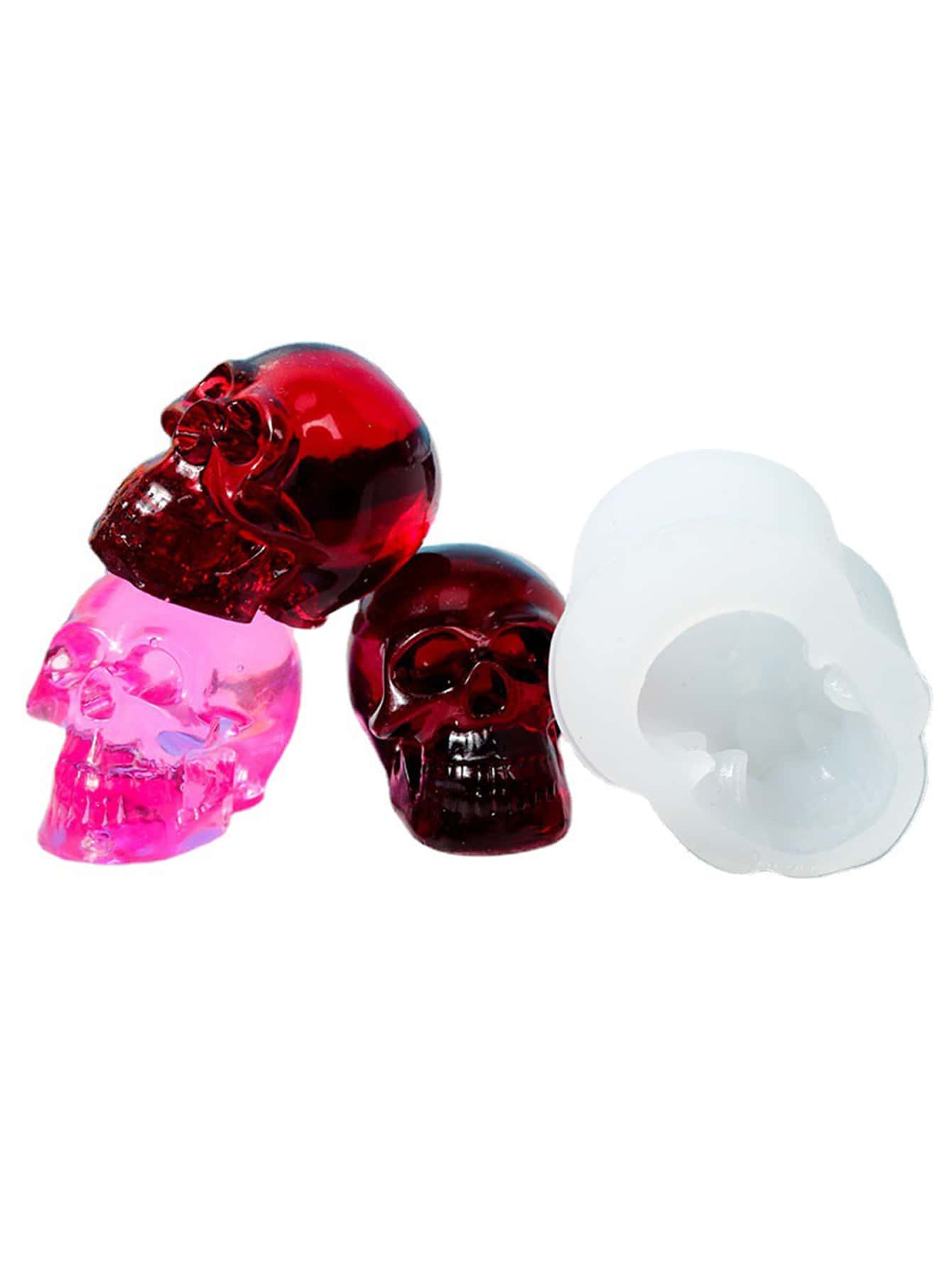 1入組骷髏形狀DIY矽膠模具 - 白色 - 查看 1