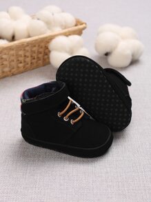 嬰兒魔術貼高幫運動鞋 - 黑色 - 查看 2