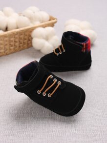 嬰兒魔術貼高幫運動鞋 - 黑色 - 查看 4