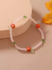 葉子細節串珠手鏈 - 彩色 - 查看 1