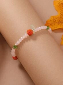 葉子細節串珠手鏈 - 彩色 - 查看 4
