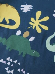 男孩恐龍印花T恤和褲子睡衣套裝