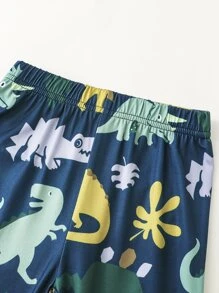 男孩恐龍印花T恤和褲子睡衣套裝