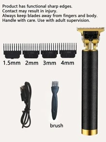 Hombres 1 pieza Broche de pelo recargable eléctrico - Negro - Ver 4