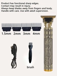 Hombres 1 pieza Broche de pelo recargable eléctrico - Dorado - Ver 4