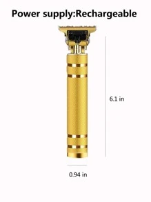 Hombres 1 pieza Broche de pelo recargable eléctrico - Dorado - Ver 3