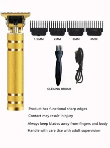 Hombres 1 pieza Broche de pelo recargable eléctrico - Dorado - Ver 4