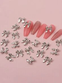 20 Chiếc Màu Bạc Tua Rua Hình Hợp Kim Trang Trí DIY Móng Tay Quyến Rũ Móng Đá Quý Đồ Dùng Làm Móng - Bạc - Xem 1