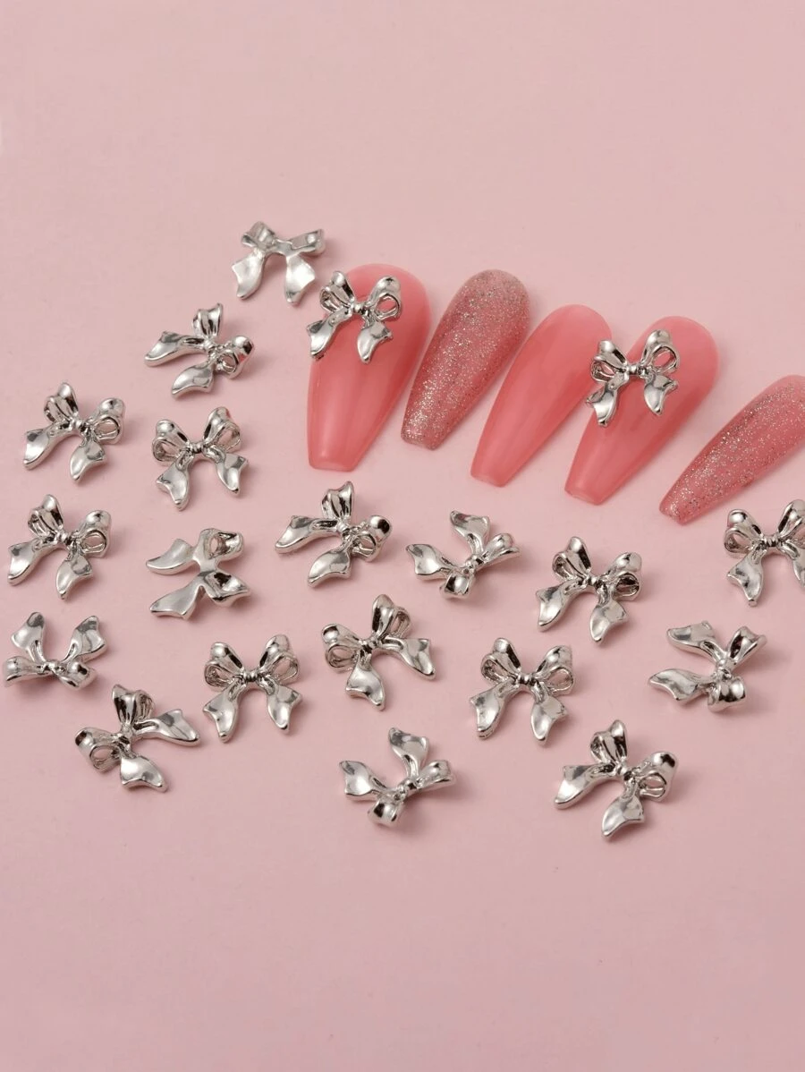 20 Chiếc Màu Bạc Tua Rua Hình Hợp Kim Trang Trí DIY Móng Tay Quyến Rũ Móng Đá Quý Đồ Dùng Làm Móng - Bạc - Xem 1