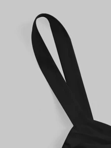 SHEIN MOD Vestido de tirantes con botón delantero con diseño fruncido