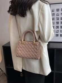 Túi đeo chéo Nữ Có thể điều chỉnh được Đôi tay cầm Thanh lịch - Màu Khaki - Xem 2