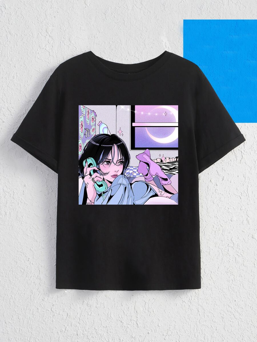 angelcry3 Plus Figure Graphic Tee - Black - View 1