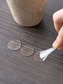 70pcs Clear Double-Sided Tape.70pcs Pcs Nano Gel Mat Transparent Tape Round Traceless Removable Sticky Double-Sided Adhesive Tape For DIY Craft Poster Hand Decor. - White - View 1