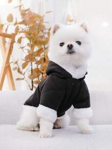 1pc Two Tone Pet Hoodie - Black - View 1