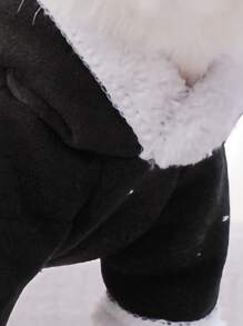 1pc Two Tone Pet Hoodie - Black - View 3