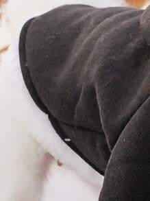 1pc Two Tone Pet Hoodie - Black - View 4