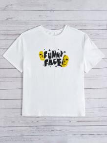 Flirla 大碼骷髏頭和字母圖案T恤 - 白色 - 查看 3