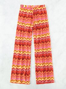 鋸齒形印花罩衫長褲