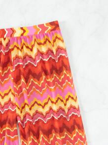 鋸齒形印花罩衫長褲