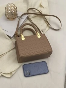 Túi đeo chéo Nữ Có thể điều chỉnh được Đôi tay cầm Thanh lịch - Màu Khaki - Xem 7