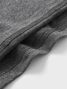 Manfinity NiteLyfe 男士素色高領T恤 - 深灰色 - 查看 5