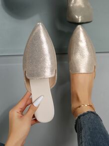 Zapatos planos con punta puntiaguda y estilo deslizante para mujeres, para primavera, verano y otoño, tallas grandes 35-45, nuevos artículos