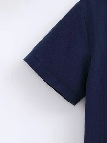 Toddler Boys Reflective Expression Print Shirt Without Tee - Navy Blue - View 6