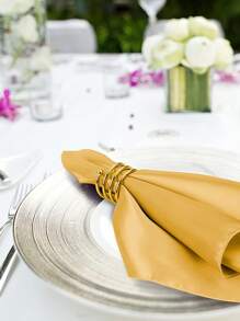 6pcs Spring Design Napkin Ring - Gold - View 1