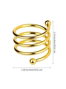 6pcs Spring Design Napkin Ring - Gold - View 3