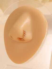 Hihho 3 件/套 流行水钻叶子和心形装饰鼻套 铜色 简约时尚 适合女士和女孩 情人节